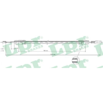 Imagen de LPR C0012B Cable de Freno Mano 1062/498 Tambor