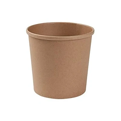 Imagen de GREENBOX Vasos de papel orgánico para alimentos Cartón Kraft Marrón I compostables con revestimiento interior PLA sopa To Go helado 25 desechables