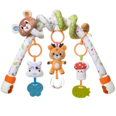 Imagen de TUMAMA Arco Cochecito con Espiral Juguete 0 3 6 9 12 Meses Bebé Cuna Asiento Coche Clip Jugar en Movimiento Sensorial Sonajero Regalo Recién Nacido Niño Pequeño