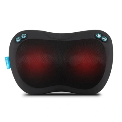 Imagen de HoMedics Everybody Cojín de Masaje Shiatsu con Calor Masajeador Tejido Profundo para la Espalda Baja, Cuello y Hombros 4 Nodos Rotatorios, 2 Direcciones, Calefactado