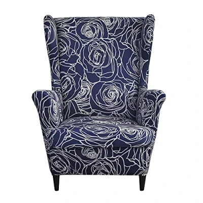 Imagen de Meigeh Fundas de Sillón orejero elástica 1 Plaza Estampado para sillones con Respaldo ala Cubre Sala Estar Convención