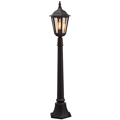 Imagen de Konstsmide Firenze 7215 750 Farola (23,5 x 23,5 120 cm, 1 Bombilla de 100 W, IP43, Aluminio Lacado, Acabado Mate), Color Negro