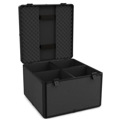 Imagen de Audibax Pro PAR Maleta Flight Case para 4 Focos 56 o Mini Cabezas Móviles Funda Iluminación Compartimentos Separados Bolsa Dura y Robusta Doble Cierre Asa Interior de Foam