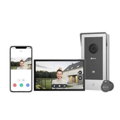 Imagen de EZVIZ Videoportero WiFi Sistema de Intercomunicación 1080P, 7&#039;&#039; Monitor Táctil a Color, Timbre Video Mirilla 2 Hilos, Desbloqueo en Remoto, Audio Bidireccional, Visión Nocturna, Diseño Delgado, CP5