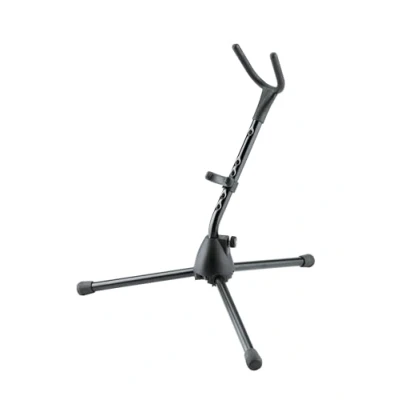 Imagen de K&amp;M 14315 soporte para saxofón soprano negro altura 48,5 cm base reforzada con fibra de vidrio, carcasa flexible, patas plegables