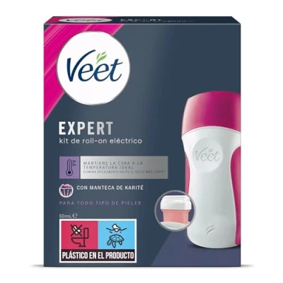 Imagen de Veet Kit Easywax Roll On Eléctrico Calentador de cera con Cartucho incluido, todo tipo pieles 50 ml