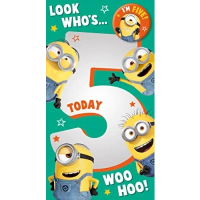 Imagen de Danilo Cards tarjeta de los Minions 5 años, feliz 5º cumpleaños, 9 x pulgadas