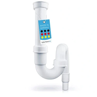 Imagen de Bächlein Sifón Tubular Flexible para Fregadero, Trampa de Olores sin Conexión Aparato, G 1 1/2&quot;