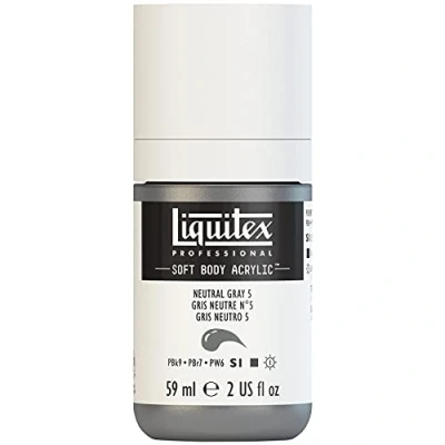 Imagen de Liquitex 1959599 Professional Soft Body Pintura acrílica (consistencia cremosa, alta pigmentación, resistente a la luz y al envejecimiento, bote de 59 ml), color gris neutro