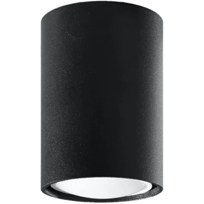 Imagen de SOLLUX lighting Lagos 10 Lámpara De Techo Diseño Moderno Con Pantalla Cilíndrica, Estilo Industrial Bombilla GU10 Reemplazable, 1 x 40 W Acero Revestido Polvo, Negro, 6 cm