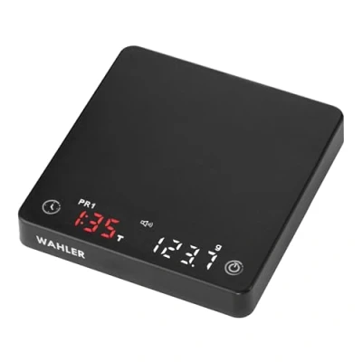 Imagen de WAHLER® báscula de café con temporizador automático, pequeña Barista, espresso, soporte para colador I Pour Over Waage mini USB C