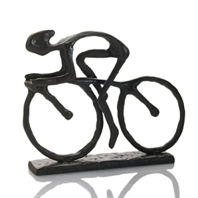 Imagen de Quaytrader Escultura de ciclista carreras en hierro fundido