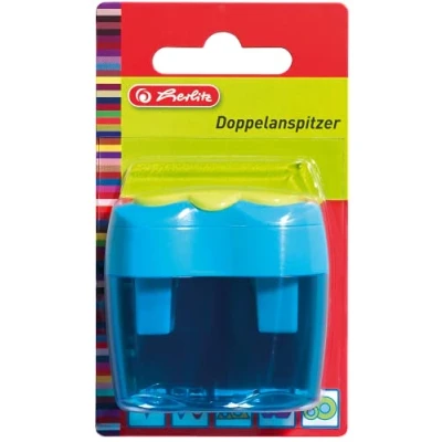 Imagen de Herlitz Fancy 1 Sacapuntas Doble, Ergnomico con Deposito, Para Lápices de Colores y Grafito, Variables