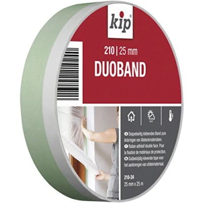 Imagen de Kip 221640 Dualband 210 24 Cinta Adhesiva Doble, 25 m, Blanco y Verde