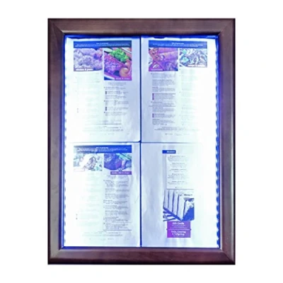 Imagen de Securit Pizarra LED Classic cristal pantalla de información, 4 x a4 (A2), 53 70 6 cm, marco marrón (mcs wldb), color