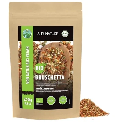 Imagen de especias bruschetta orgánicas, mezcla de para pan, 100% naturales, ingredientes orgánicos, sin aditivos artificiales (250 GR)