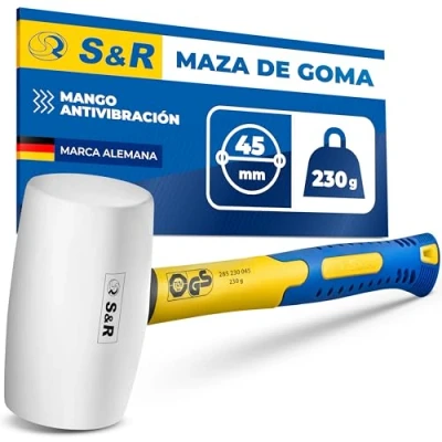 Imagen de S&amp;R Martillo Mazo de Goma Blanco 230 Gr / 45 mm. Mazas en Profesional anti vibraciones y manchas.