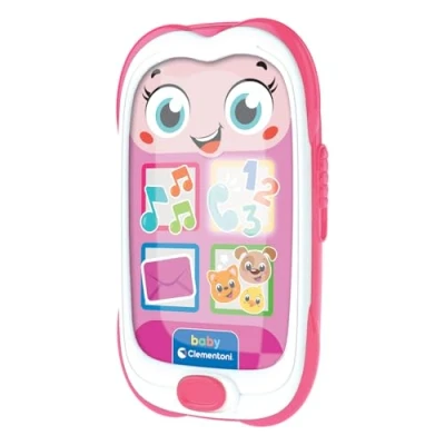 Imagen de Clementoni Baby Smartphone Rosa Juguete para Niños 6 Meses, Juego Móvil, Musical, Regalo Electrónico Interactivo Parlante, Luces y Sonidos, Teléfono Falso Primera Infancia, 17935, Multicolor