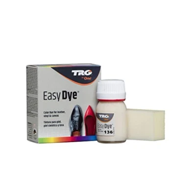 Imagen de TRG The One Tinte para Calzado y Complementos de Piel Tintura zapatos Piel, Lona Sintética con Esponja aplicadora Easy dye #136 Ivory, 25ml