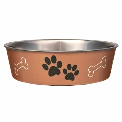 Imagen de Loving Pets Bella, Cuenco metálico para perros, color cobre, large, 1.5 L