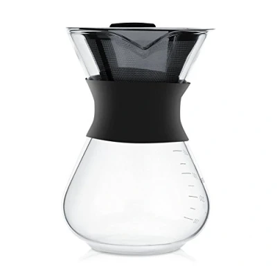 Imagen de Akozon Cafetera manual de goteo Olla vidrio con filtro acero inoxidable