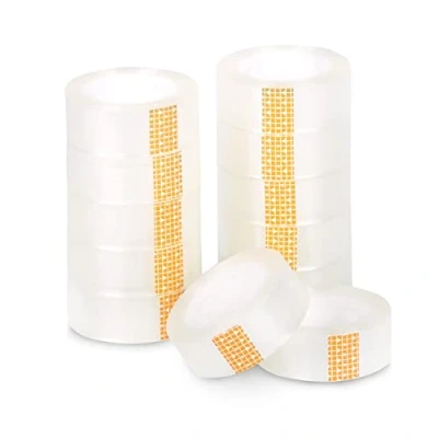 Imagen de MERCURY TEXTIL Celo o Cinta Adhesiva Transparente de 18x35mm. Ideal para oficina, hogar y colegio. (Pack 12 rollos)