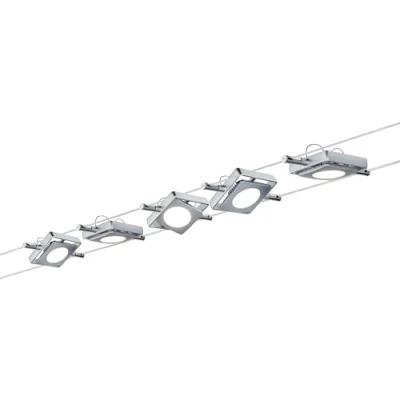 Imagen de Paulmann 941.08 cuerda Sistema macled Juego ampliable Blanco Cálido 5 x 4 W LED cromo mate 94108 lámpara de techo