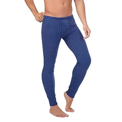 Imagen de BestSale247 Calzoncillos térmicos largos para hombre, ropa interior de esquí térmica, algodón azul oscuro M