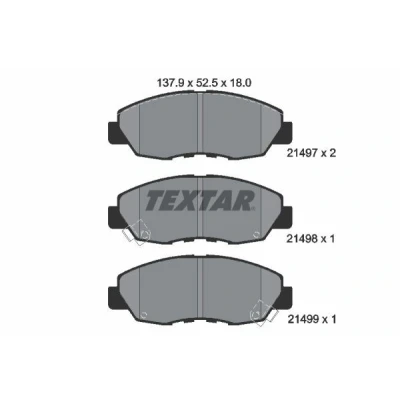 Imagen de TEXTAR 2149701 Juego de pastillas freno con avisador acústico desgaste HONDA: CIVIC 8 Hatchback, Accord 7 Limousine, 6 Coupe