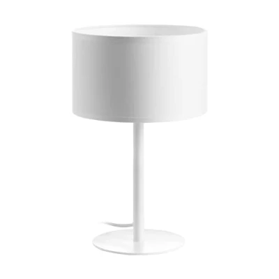 Imagen de Miratic Lampara Mesita Noche con Fuente de Luz Reemplazable E27 Máx. 60W Bombilla No Incluida Pantalla Tela Lamparas (Blanco)