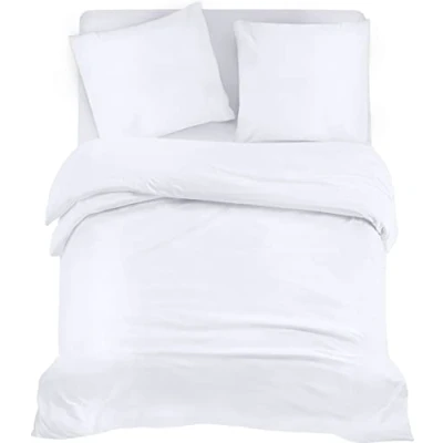 Imagen de Utopia Bedding Funda nordica 200x200cm, Sabana Bajera 140x200cm y Fundas Almohada 80x80cm edredon Cama 140 Juego de Microfibra cepillada Suave (Blanc)