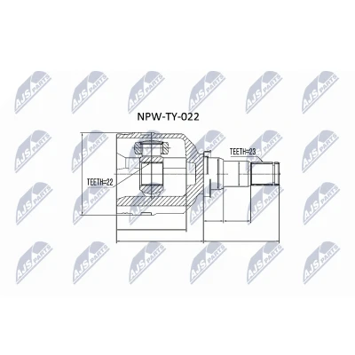 Imagen de NTY NPW TY 022 Junta Homocinética lado de engranaje TOYOTA: Corolla VIII Compact, Avensis I Berlina