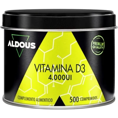 Imagen de Vitamina D3 4000 UI máxima dosis 500 comprimidos D Colecalciferol Vitaminas Para el sistema inmunitario y defensas Músculos Huesos Mejora absorción Calcio más de 1 Año