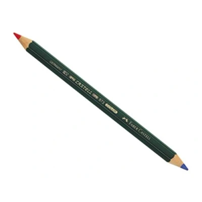 Imagen de Faber Castell 117500 Estuche con 12 ecolápices bicolor grueso 873, forma hexagonal, color rojo y azul Unidad ( Paquete de 1)