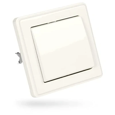 Imagen de ABSINA interruptor en cruz empotrado blanco 250V AC, 10A, IP20 incl. marco, inserto y tapa de luz, basculante, palanca