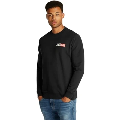 Imagen de Tommy Jeans Sudadera Hombre Entry Graphic con Cuello Redondo, Negro (Black), XS
