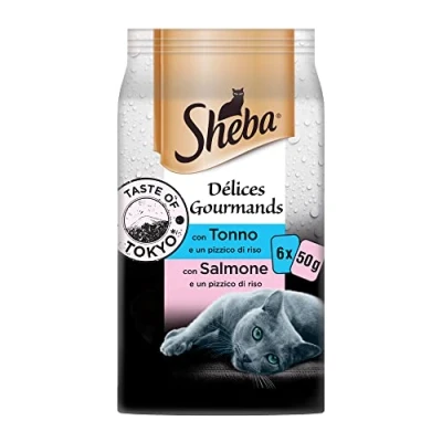 Imagen de SHEBA Delices Gourmands Bolsas Frescas, 12 x (6 50 g) Taste of Tokio