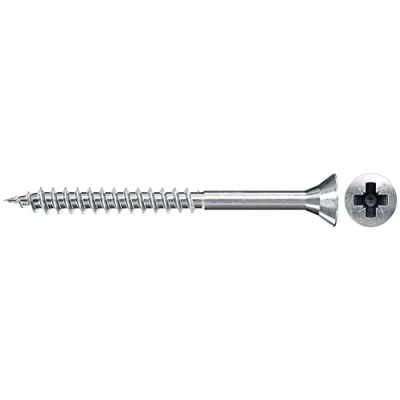 Imagen de fischer Tornillo de aglomerado 6,0 x 120 cabeza avellanada azul galvanizado rosca parcial Phillips PZ