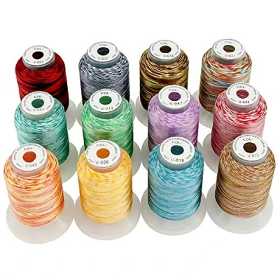 Imagen de New brothread 12 Multi Colores 500M(550Y) Poliéster Bordado Máquina Hilo para Brother Babylock Janome Singer Pfaff Husqvarna Bernina Máquinas Surtido2