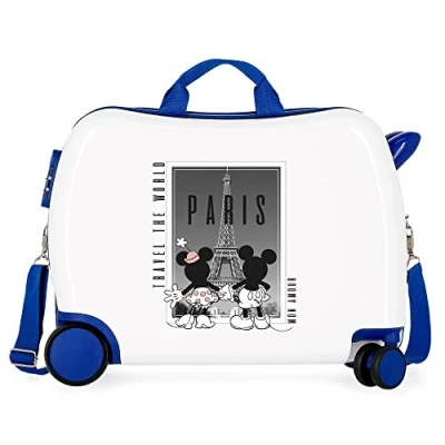 Imagen de Disney Mickey y Minnie Travel the World Paris Maleta Infantil Blanco 50x39x20 cms Rígida ABS Cierre de combinación lateral 34L 1