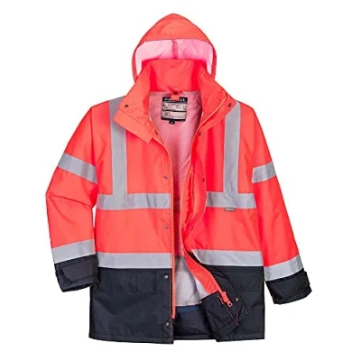 Imagen de Portwest Parka 5 En 1 Executive De Alta Visibilidad, Tamaño: L, Color: Rojo/Marino, S768RNRL