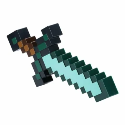 Imagen de luz espada de diamante Minecraft Producto oficial, 3 modos dinámica con reacción al sonido, decoración para sala juegos y coleccionable, alimentada por USB o batería