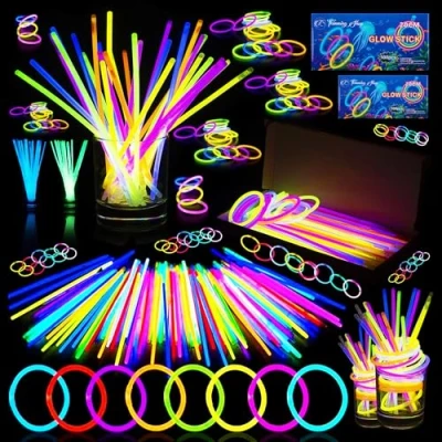 Imagen de Trimming Shop Varillas Brillantes de con Conectores para Hacer Pulseras neón Collar Pulsera, Palos luz Colores Mezclados Suministros Fiesta niños, 15 Unidades
