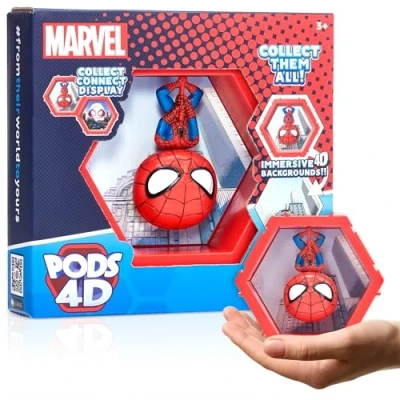 Imagen de WOW! PODS 4D Marvel Spider Man, Figura Coleccionable única conectable Que explota de su Mundo en el tuyo, exhibición Pared o Estante, Juguetes y Regalos Marvel, Serie 1 n.º 411