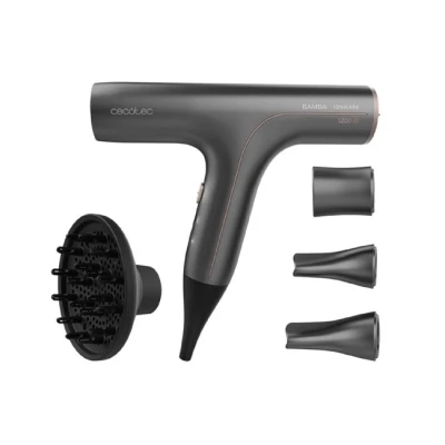 Imagen de Cecotec Secador de pelo Ionico Bamba Ionicare 6000 RockStar Soft Pro. Motor Digital, Bajo Consumo, Iones Reales, Extreme Protect, Función Autolimpieza, 4 Accesorios