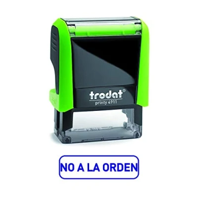 Imagen de Trodat 4911 Printy Sello Fórmula Comercial con Texto Español NO a la ORDEN, entintaje automático, Tamaño de Placa 37 x 14 mm, Azul
