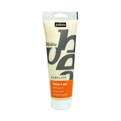 Imagen de Pébéo Studio Gel con Textura arenosa para Pintura acrílica, Color Amarillo Mantel, 250 ml (Paquete de 1),