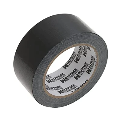 Imagen de WOLFPACK LINEA PROFESIONAL Cinta Americana &quot;Muscle&quot; Color Negro 48 mm. x 10 mertos. Super Resistente, Sellar, Reparar, Unir, Fijar, Sujetar, Empaquetar.