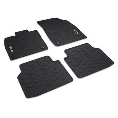Imagen de Volkswagen 11B06150082V Alfombrillas de Goma para Todas Las Condiciones climáticas, 4 Goma, con Texto ID.4