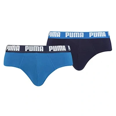Imagen de PUMA Basic Brief Boxer Shorts, Azul, L (Pack de 2) para Hombre